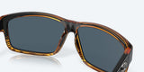 Costa Del Mar Cut Sunglasses, Matte Black/Shiny Tortoise/Grey Blue Mirrored Polarized-580P, 60mm
