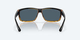 Costa Del Mar Cut Sunglasses, Matte Black/Shiny Tortoise/Grey Blue Mirrored Polarized-580P, 60mm