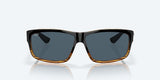 Costa Del Mar Cut Sunglasses, Matte Black/Shiny Tortoise/Grey Blue Mirrored Polarized-580P, 60mm