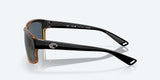 Costa Del Mar Cut Sunglasses, Matte Black/Shiny Tortoise/Grey Blue Mirrored Polarized-580P, 60mm