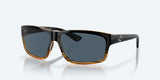Costa Del Mar Cut Sunglasses, Matte Black/Shiny Tortoise/Grey Blue Mirrored Polarized-580P, 60mm