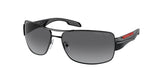 Prada Linea Rossa SPS 53N 7AX5W1 Black / Grey Polarized Sunglasses - NEW