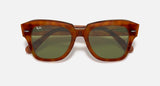 Ray-Ban RB2186 State Street Havana On Transparent Beige Green Lens Sunglasses