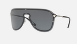 NEW Genuine VERSACE #FRENERGY VISOR Gray Shield Metal Sunglasses VE 2180 1000/87