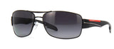 Prada Linea Rossa SPS 53N 7AX5W1 Black / Grey Polarized Sunglasses - NEW