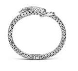 John Hardy Legends Naga Silver 7.5mm Chain Bracelet with Blue Sapphire Eyes - NEW