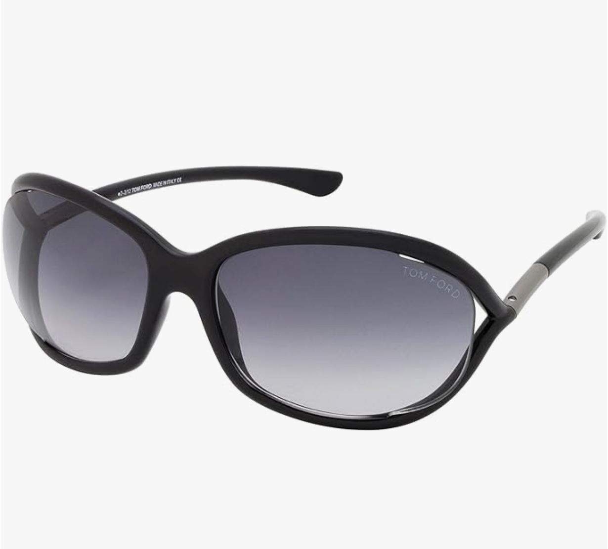 Tom Ford Jennifer FT0008 01B Shiny Black Gradient Smoke Women's Sunglasses