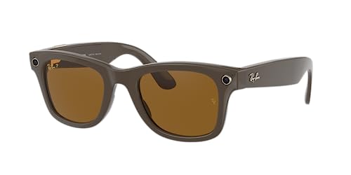 Ray-Ban Stories | Wayfarer Square Smart Glasses, Shiny Brown/Brown Gradient, 50 mm