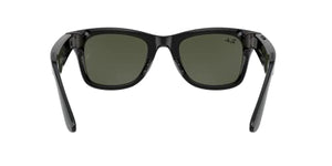 Ray-Ban Stories | Wayfarer Square Smart Glasses, Shiny Black / Green - 53 mm