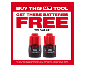 Milwaukee 2401-22 M12 1/4" Hex Cordless Screwdriver, (2x) Cp 1.5 Batteries, M12
