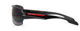 Prada Linea Rossa SPS 53N 7AX5W1 Black / Grey Polarized Sunglasses - NEW