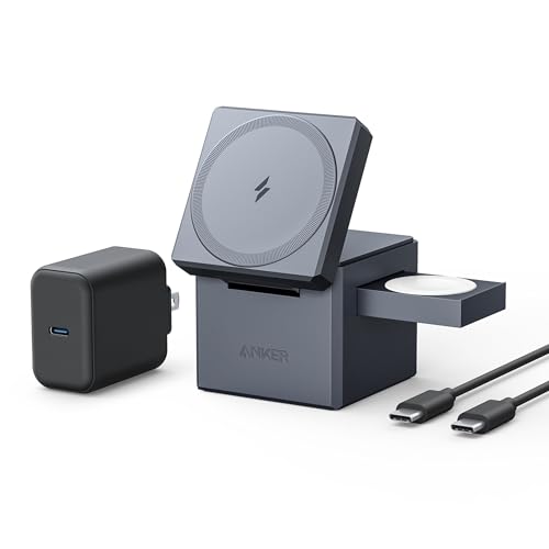 Anker 3-in-1 Cube with MagSafe 3 in 1 Charging Cube - iPhone/airpods/watch Black