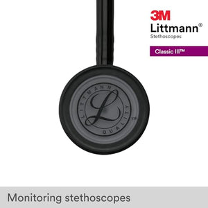 3M Littmann Classic III Monitoring Stethoscope Special All Black Edition 5803