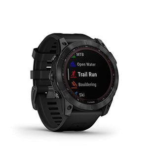 Garmin Fenix 7X Solar Multisport GPS Watch, Slate Grey with Black Band - Open Box