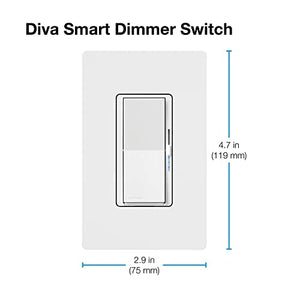 Lutron Diva Smart Dimmer Switch for Caseta Smart Lighting- DVRF-6L-WH-R -White