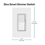 Lutron Diva Smart Dimmer Switch for Caseta Smart Lighting- DVRF-6L-WH-R -White