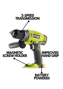 Ryobi P214 ONE+ 18V 1/2 inch Hammer Drill Driver + Battery + Charger + Tool Bag