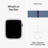 Apple Watch  Series 9 Cell 45mm Silver Aluminum - Winter Blue Sport Loop Opens