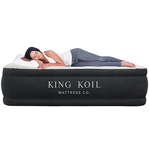 King Koil Luxury Inflatable Air Mattress Queen Built-in Pump OPEN BOX