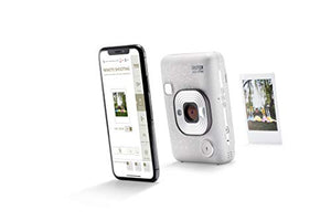 Fujifilm Instax Mini LiPlay Hybrid Instant Camera (Stone White) - DELUXE BUNDLE