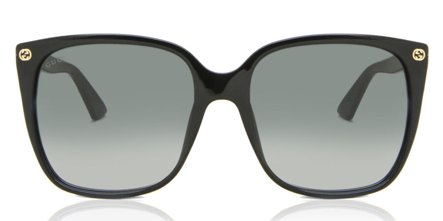 GUCCI GG0022S 001 Black Cat Eye Women's Authentic Sunglasses - 57mm
