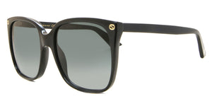 GUCCI GG0022S 001 Black Cat Eye Women's Authentic Sunglasses - 57mm
