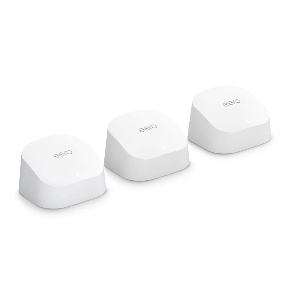 Amazon eero 6 Mesh Wi-Fi 6 3-Pack (Router & 2 Extenders) 75+ Devices 4500sqf