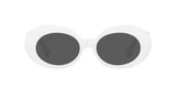 Versace Oval Sunglasses - White Frame, Dark Grey Lenses, 54MM  0 VE 4426BU