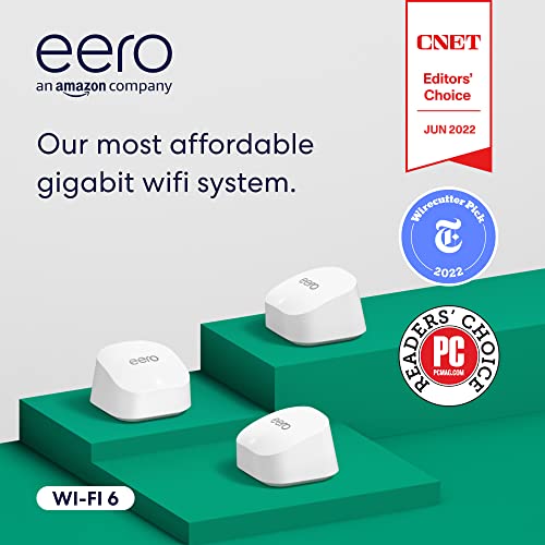 eero 6+ Dual Band AX3000 Wi-Fi 6 Router Mesh System - White (3-Pack) - NEW
