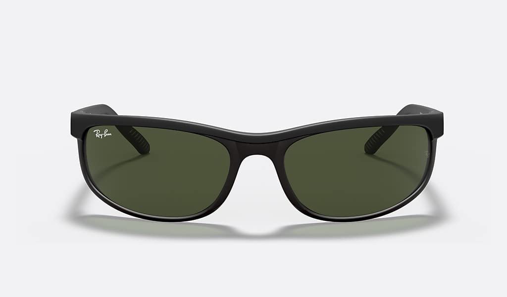 Ray-Ban RB2027 PREDATOR 2 G15 62M Matte Black/Crystal Green Sunglasses