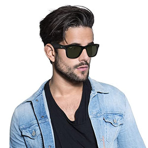 Ray-Ban Stories | Wayfarer Square Smart Glasses, Shiny Black / Green - 53 mm