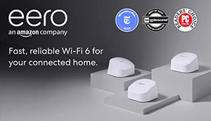 Amazon eero 6 Mesh Wi-Fi 6 3-Pack (Router & 2 Extenders) 75+ Devices 4500sqf
