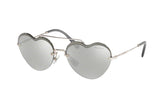 New MIU MIU MU62US Silver / Grey Mirror Heart Sunglasses - 58-17-140
