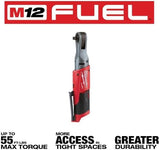 Milwaukee 2557-20 M12 Fuel 3/8" Ratchet Kit - (Battery + Charger + Bag)