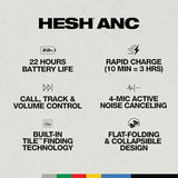 Skullcandy Hesh ANC Over-Ear Noise Cancelling Wireless Headphones & Line Cable