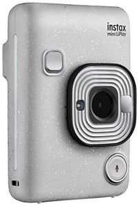 Fujifilm Instax Mini LiPlay Hybrid Instant Camera (Stone White) - DELUXE BUNDLE