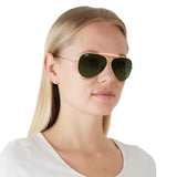 New Ray Ban Sunglasses NEW AVIATOR SHOOTER RB3138 001 GOLD/GREEN LENS 62MM