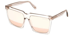 Tom Ford sunglasses Sabrina FT-0764-S 20Z Transparent Crystal / Grey Mirror Lenses