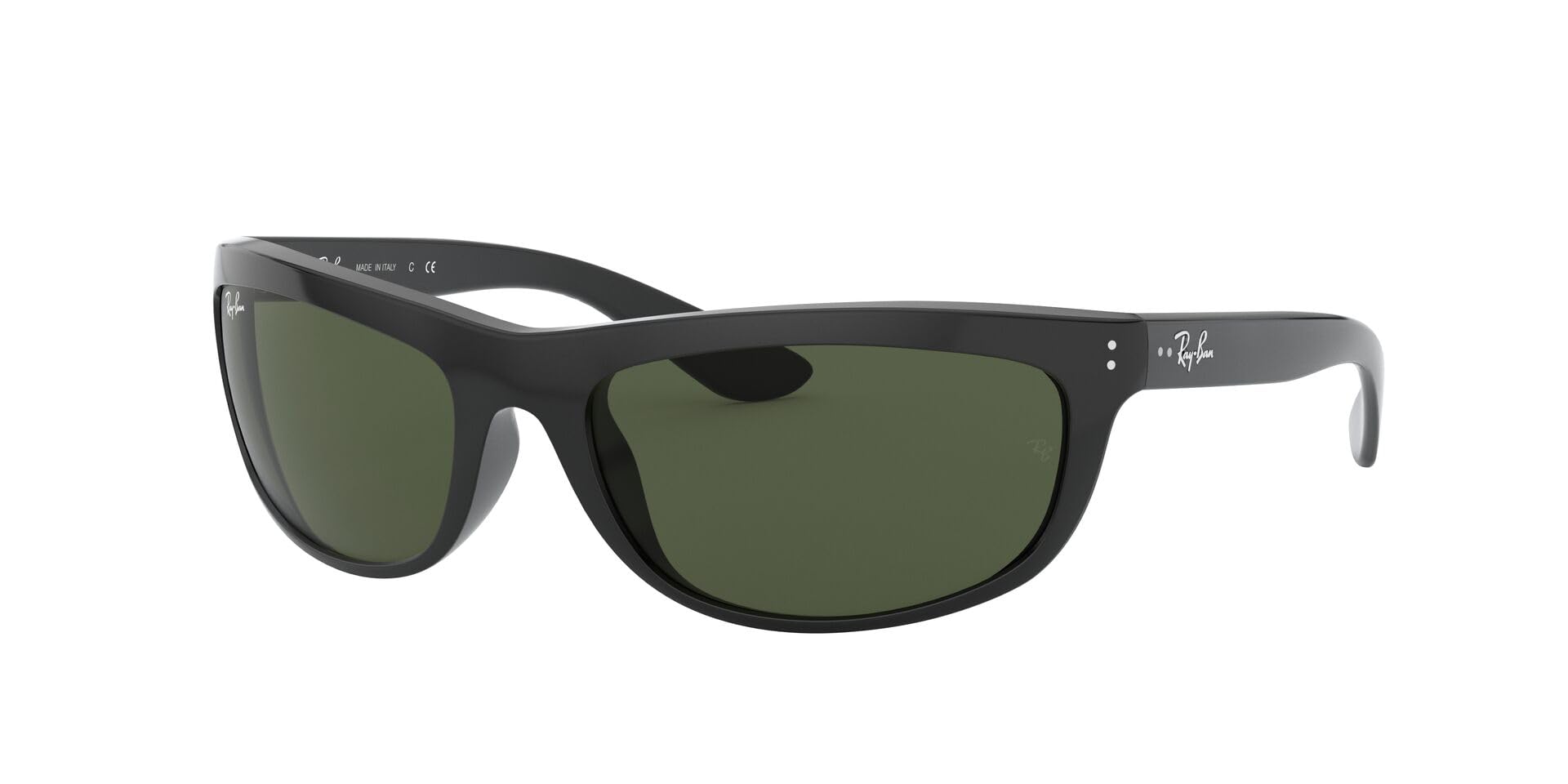 Ray-Ban Men's RB4089 Balorama Rectangular Sunglasses, Black/G-15 Green, 62 mm