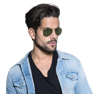 New Ray Ban Sunglasses NEW AVIATOR SHOOTER RB3138 001 GOLD/GREEN LENS 62MM
