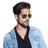 New Ray Ban Sunglasses NEW AVIATOR SHOOTER RB3138 001 GOLD/GREEN LENS 62MM