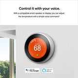Google Nest 3rd Generation Learning Thermostat T3007ES Stainless Steel - NEW