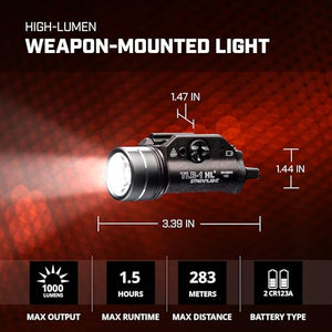 Streamlight TLR-1 HL 1000 Lumen Rail Mounted Tactical LED Flashlight - BLK
