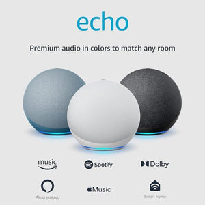 Amazon Echo (4th Gen) - Smart Home Hub with Alexa - Glacier White