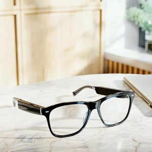 Amazon Echo Frames Smart glasses with Alexa, Classic Square Blue Filtering 56mm