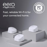 Amazon eero 6 Mesh Wi-Fi 6 3-Pack (Router & 2 Extenders) 75+ Devices 4500sqf