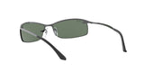 Ray-Ban RB3183 Rectangular Sunglasses Gunmetal Polished Dark Green, 63 mm