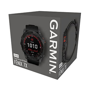 Garmin Fenix 7X Solar Multisport GPS Watch, Slate Grey with Black Band - Open Box