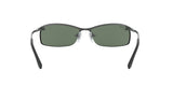 Ray-Ban RB3183 Rectangular Sunglasses Gunmetal Polished Dark Green, 63 mm