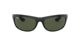 Ray-Ban Men's RB4089 Balorama Rectangular Sunglasses, Black/G-15 Green, 62 mm